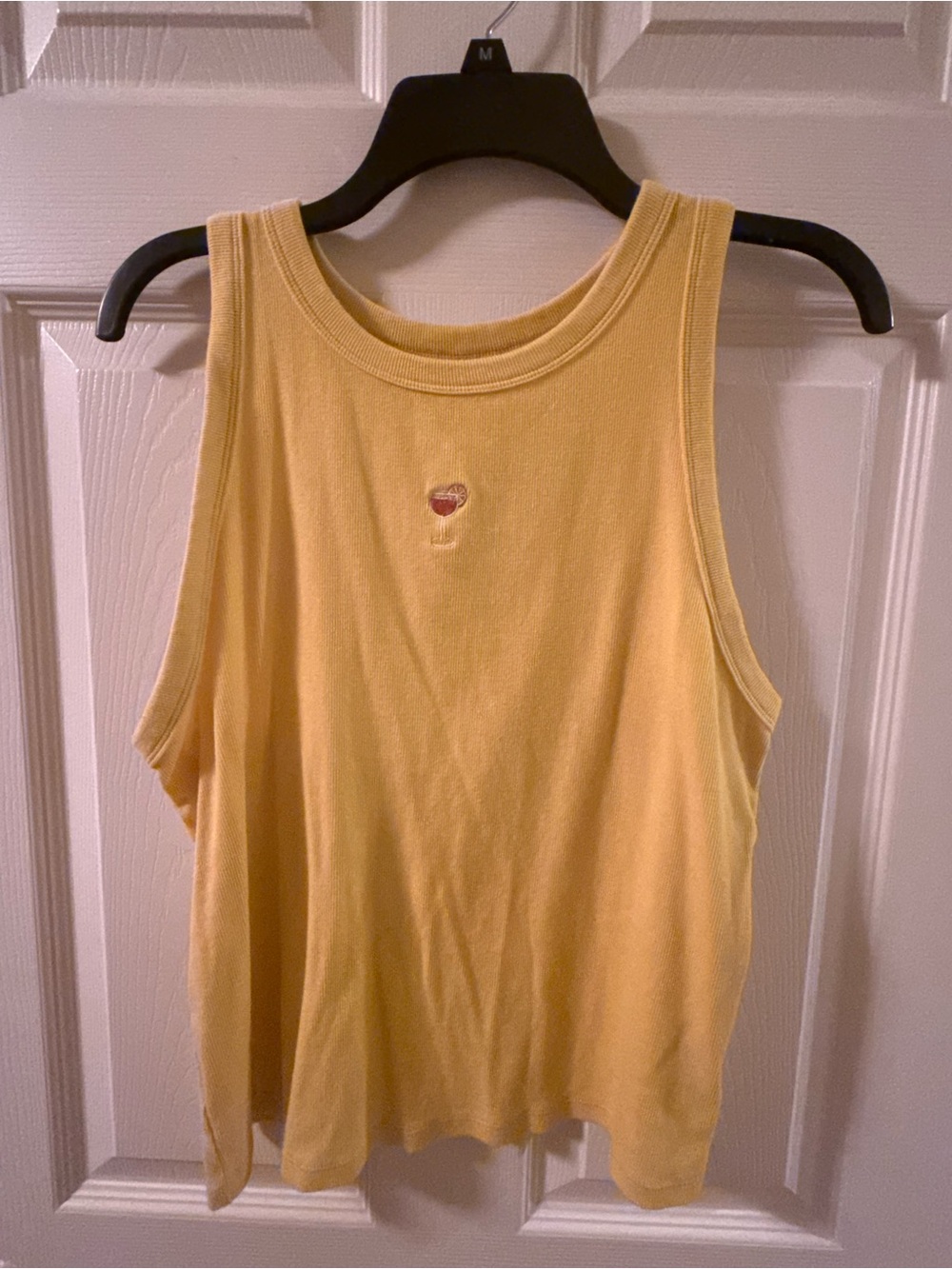 Yellow Sleeveless Ribbed Tank Top - Casual Women's Top
